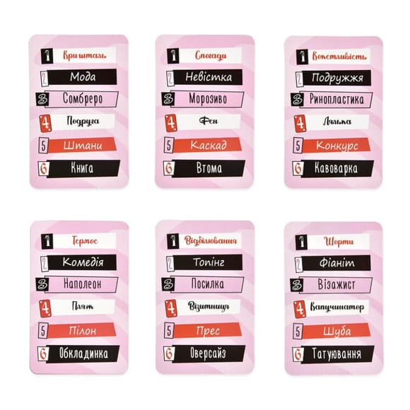 Карточная игра "Девичьи объяснения" 30542, 110 карточек