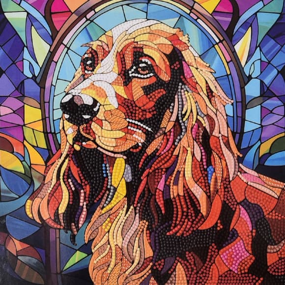 Алмазна мозаїка "Вірний пес" DEEX16302 не повна викладка 30х30 см