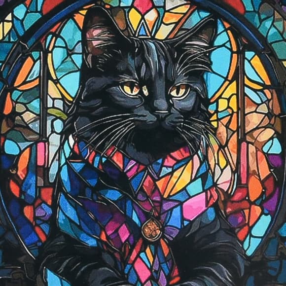 Алмазна мозаїка "Магія чорного кота" DEEX16279 не повна викладка 30х30 см