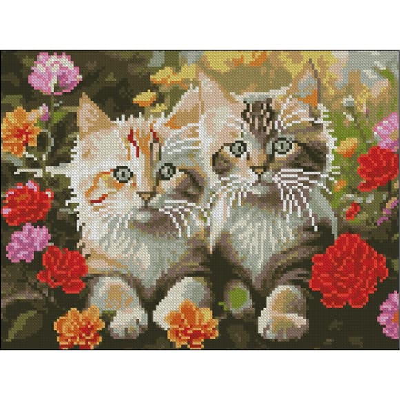 Алмазна мозаїка "Кошенятки" ZAV3040-29 без підрамника 30х40 см  