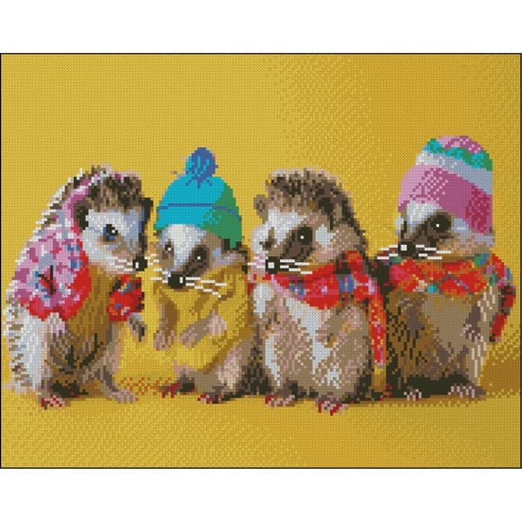 Алмазная мозаика "Ежики" ZAV4050-43 без подрамника 40х50 см