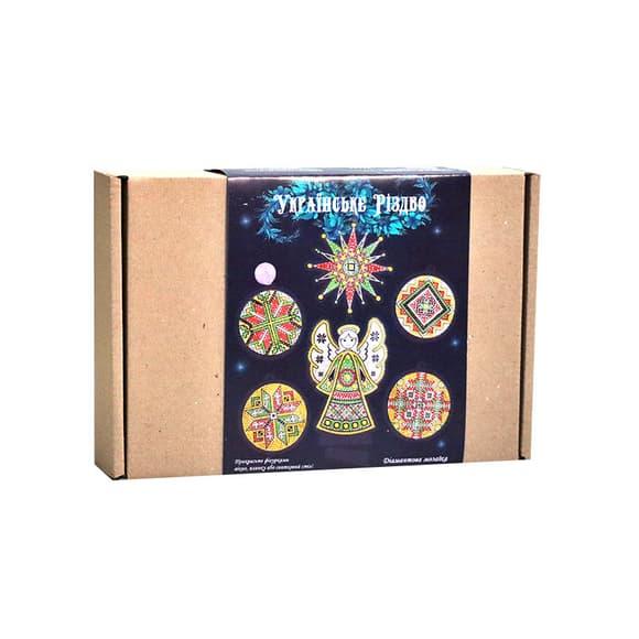 Набор со стразами "Ukrainian Christmas" 187128, 6 фигур из пластика