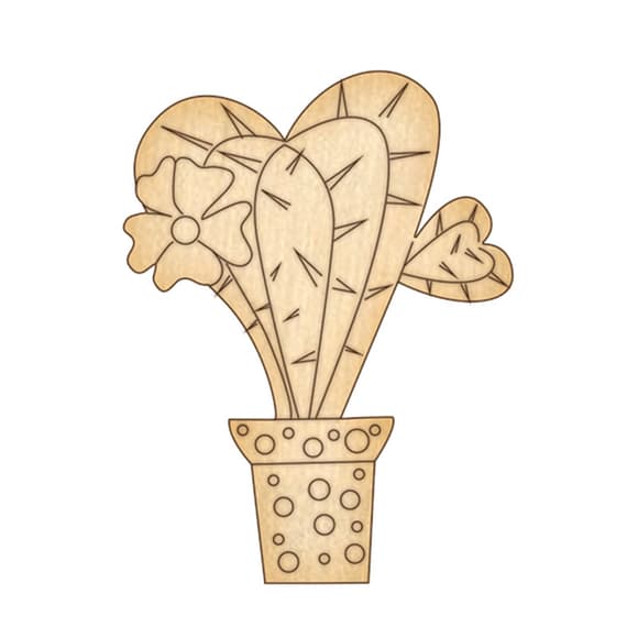 Фігурка для розмальовування та декорування "Кактус-сердечко" FDZ-076