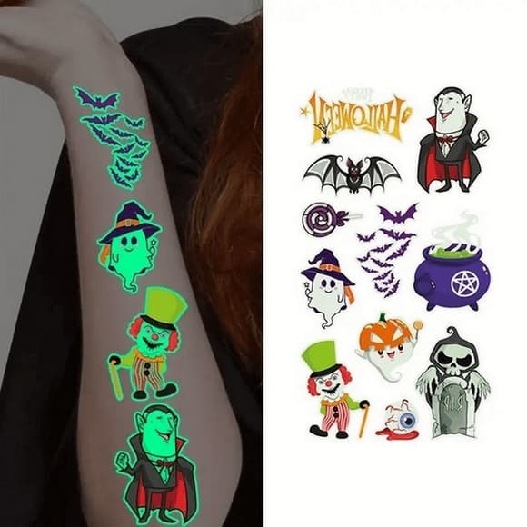 Набор временных тату "Halloween glow №2" kids-tatto-halloween-g2