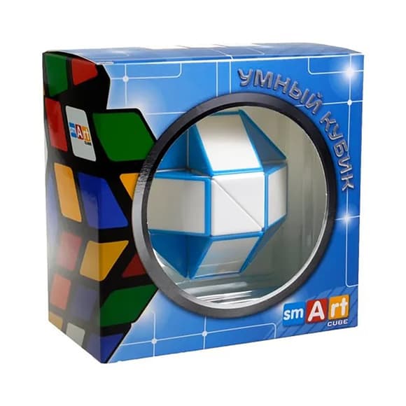 Змейка Рубика Smart Cube бело-голубая SCT401 в коробке