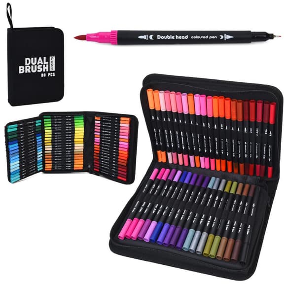 Набор скетч-маркеров MK 5766-80 двусторонние 80 штук