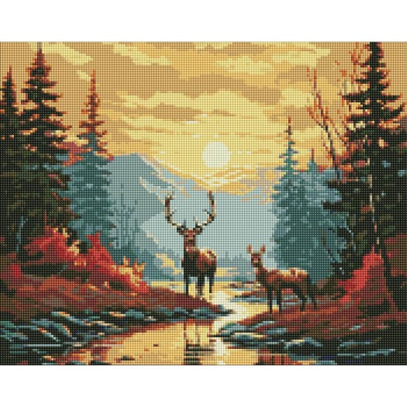 Алмазна мозаїка "Витончені олені" AMO7870, 40х50 см