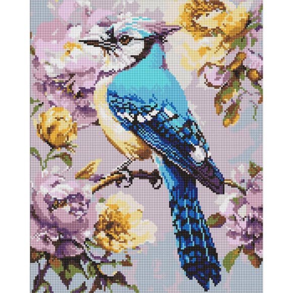 Алмазна мозаїка "Сойка в півоніях" AMO8294, 40х50 см