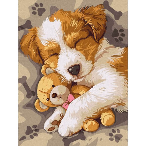 Картина по номерам "Спящий джек-рассел" KHO6628, 30х40 см
