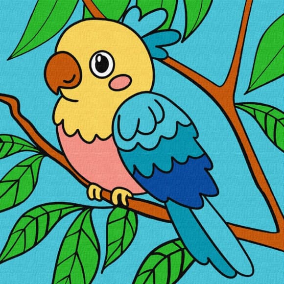 Картина по номерам "Яркий попугайчик" KHO9071, 25х25 см