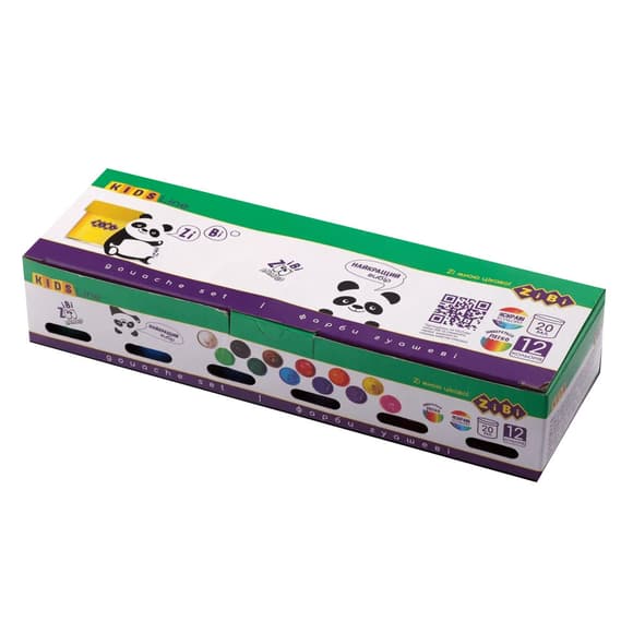 Детские гуашевые краски KIDS Line CLASSIC ZB.6604, 12 цветов по 20 мл