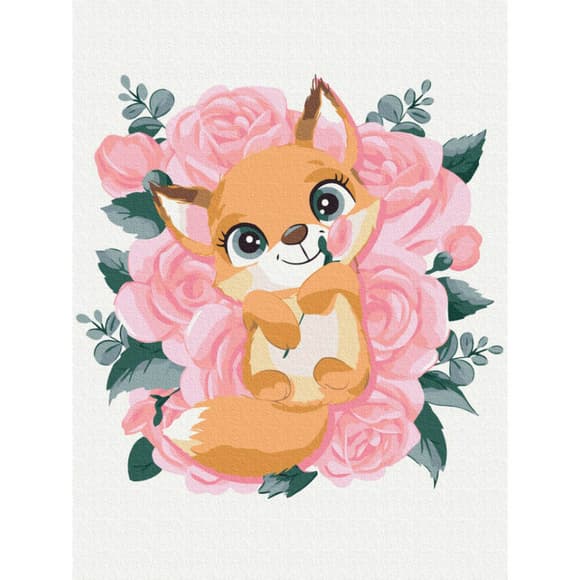 Картина за номерами "Лисичка в квітах" KBS0001, 30x40 см