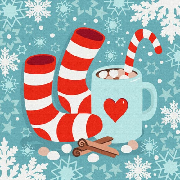 Картина по номерам "Идем зимовать" SBS0005, 40х40 см