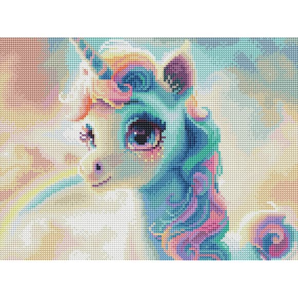 Алмазная мозаика "Разноцветный единорог" RDBS7008, 30х40 см