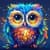 Алмазная мозаика "Разноцветная сова" BH037 неполная выкладка 25х25 см