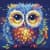 Алмазная мозаика "Разноцветная сова" BH037 неполная выкладка 25х25 см