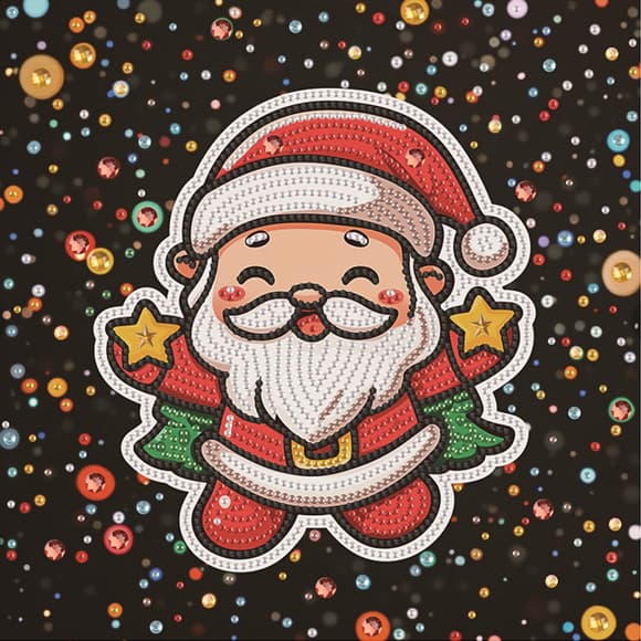 Алмазная мозаика "Милый Санта" DBS52209 неполная выкладка 25х25 см