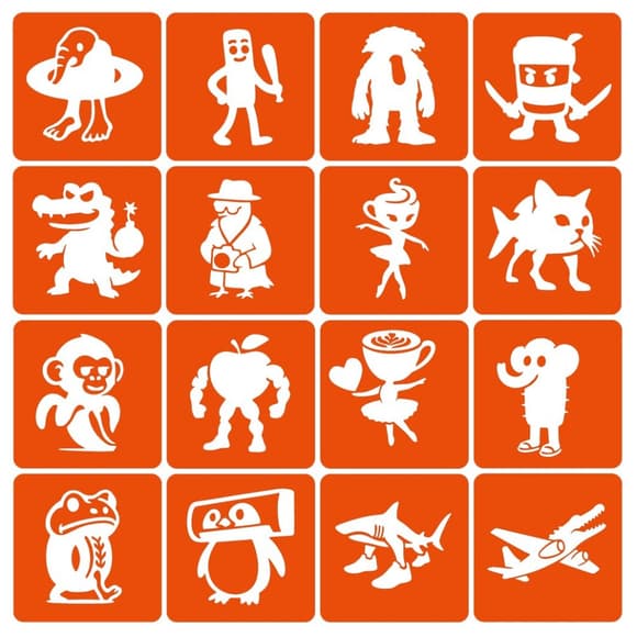 Набір трафаретів для біотату "Італійський брейнрот №1" Italian-brainrot_6x6_16_1