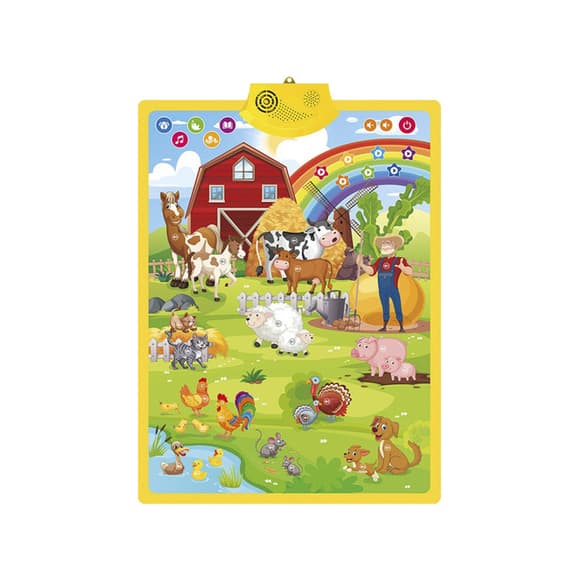 Дитячий плакат навчальний "У дідуся Івана на фермі" FT 0020, 5 режимів гри