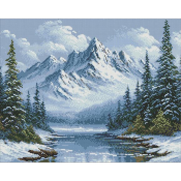 Алмазная мозаика "Морозное дыхание леса" AMO20012, 40х50 см