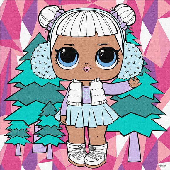 Картина по номерам "L.O.L. Surprise! Winter chill. Snow Angel" KHO1318, 25x25 см