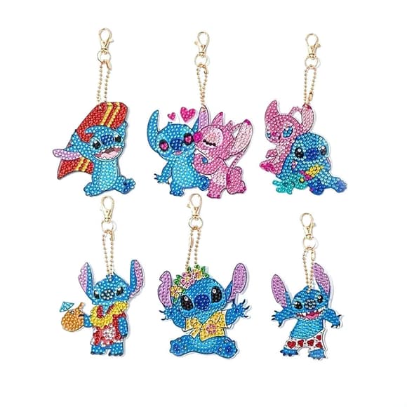 Набор брелков алмазная вык ладка "Стич" BR44, 6 шт, с инструментами