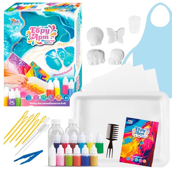 Детский набор для творчества в технике Эбру 94133, 4 гипсовых фигурки