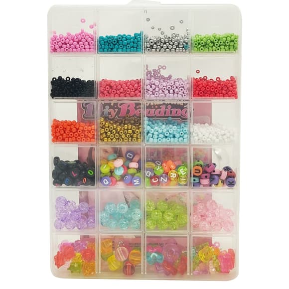 Детский набор бисера для создания украшений 610-34 ножницы, леска в комплекте