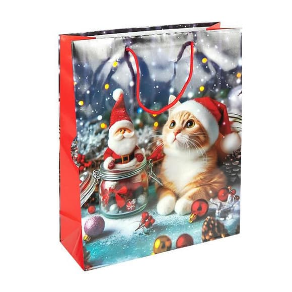 Пакет подарунковий "Новий Рік" 2577-3 розмір 18х21,5х8 см 