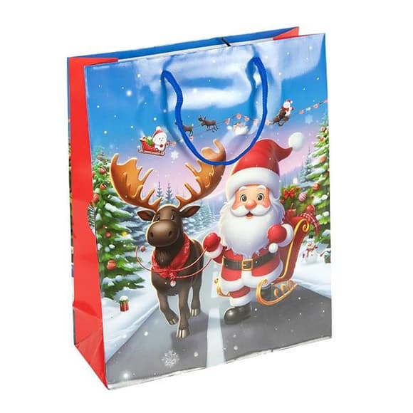 Пакет подарочный "Новый год" 2576-2-1 размер 26х32х10 см 
