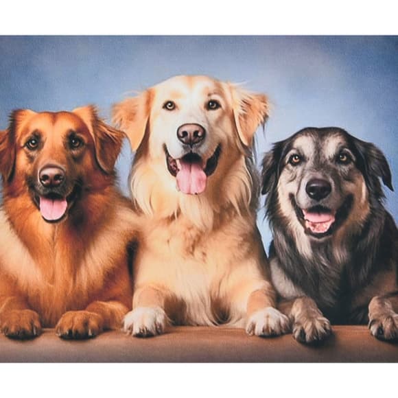 Алмазная мозаика без подрамника "Три верных друга" SK88269, 40х50 см