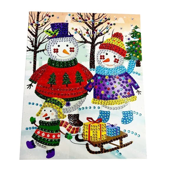 Набор для творчества бриллиантовая мозаика "Снеговики" НТ-34-02