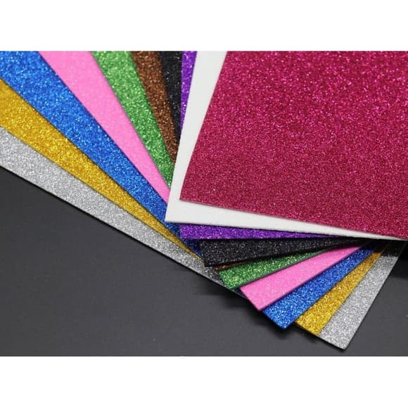 Набір фоамірану з глітером для рукоділля FMRN10, 30х20 см, 10 шт в упаковці