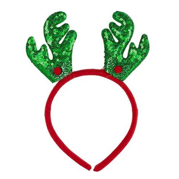 Обод ок новогодний "Оленьи рожки" 2511(Green) 16,5х14,5 см