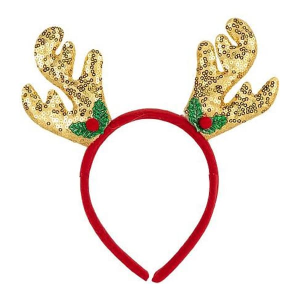 Ободо к новогодний "Оленьи рожки" 2511(Gold) 16,5х14,5 см
