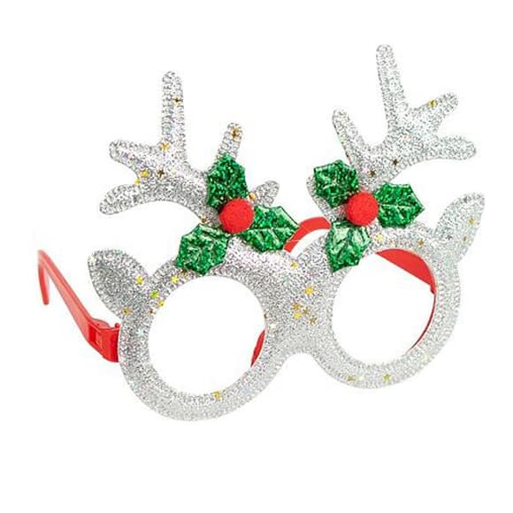 Окуляри  новорічні "Ріжкит оленя" 2518-SP(Silver) розмір 13 см