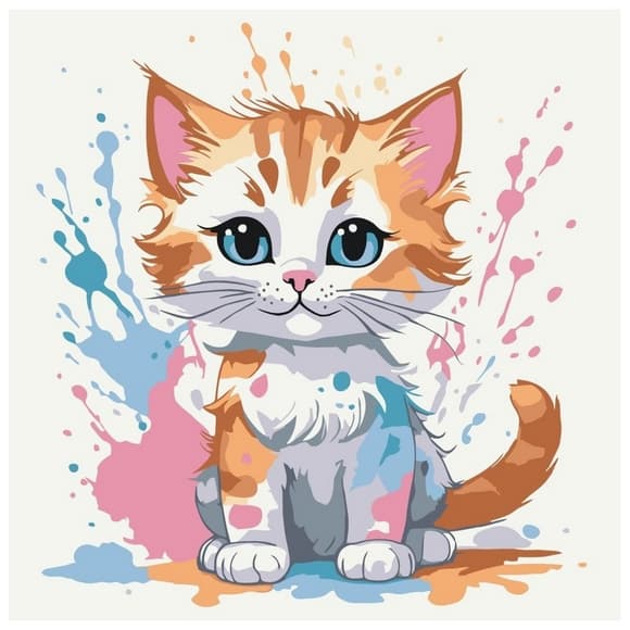 Картина по номерам "Разноцветный пушистик" ©arttem_illustration 15602-AC 30х30 см