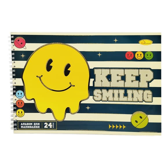 Альбом для малювання A4 АП-0306-5, 24 аркуші, пружина збоку