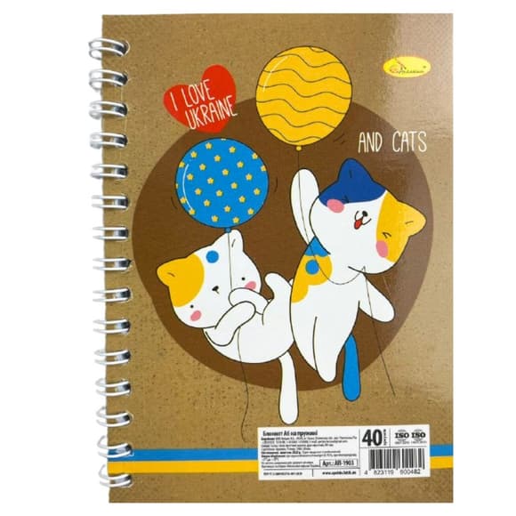 Блокнот А6 "Патриотический" АП-1903-3, 40 листов, пружина сбоку