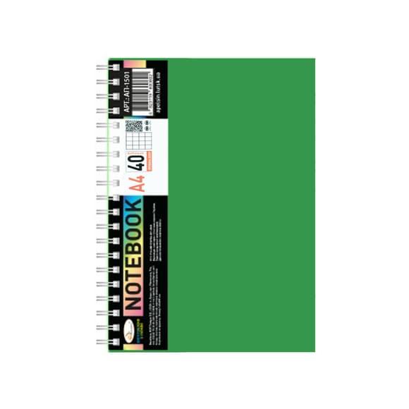 Блокнот А4 АП-1501(Green) 40 аркушів, пружина збоку