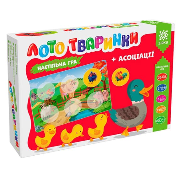 Настольная игра Лото животные+ассоциации 128527, 6 карточек-планшеток