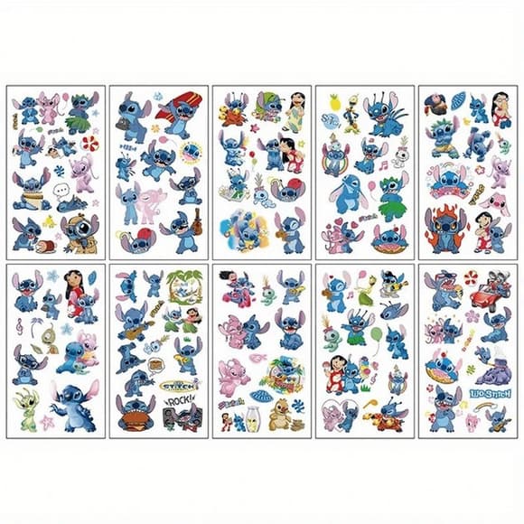 Дитячі тимчасові тату "Ліло та Стіч" lilo-stich-tattoo-10, 12х7 см