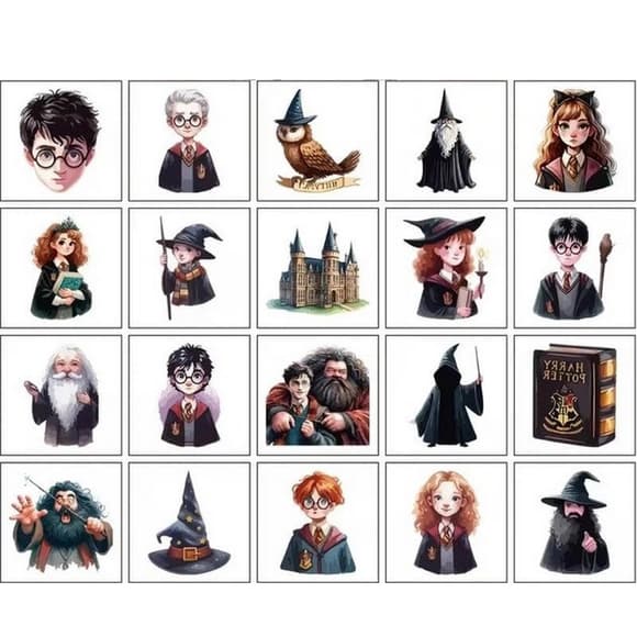 Детские временные татуировки "Гарри Поттер и другие" Potter-mini-tattoo-20, 5х5 см