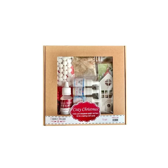 Набір для створення Різдвяних листівок "Cozy Christmas" FDGCK-040, 10х15 см, 5 шт