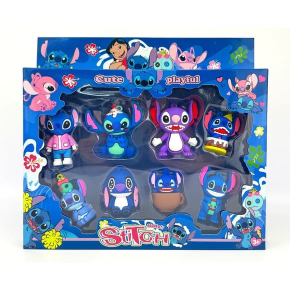 Набір колекційних фігурок "Ліло і Стіч" 9527-3A силікон, 8 шт