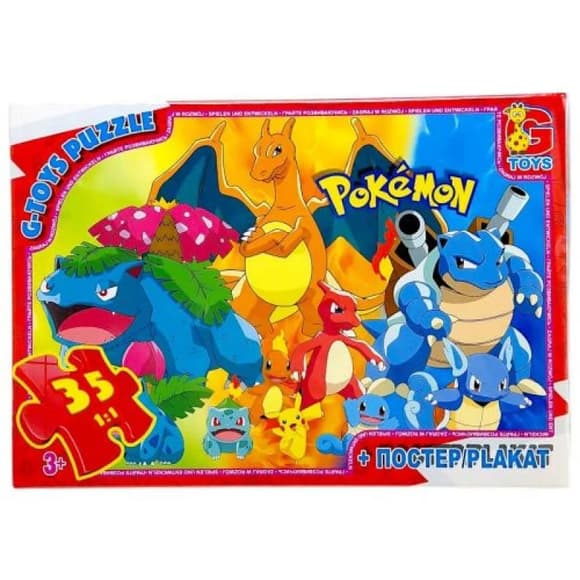 Детский пазл "Покемоны" PM02 постер, 35 элементов