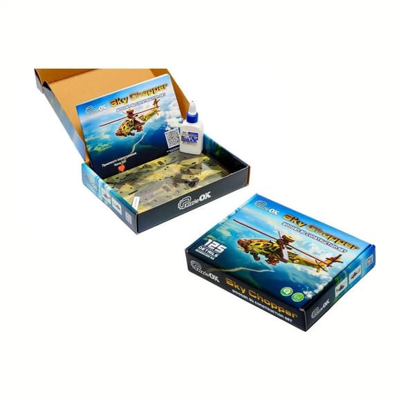 Деревянный 3D конcтруктор "Вертолет" Puz-00954, 125 деталей