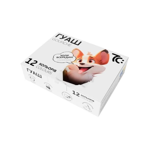 Детские гуашевые краски 7C21203, 12 цветов по 10 мл