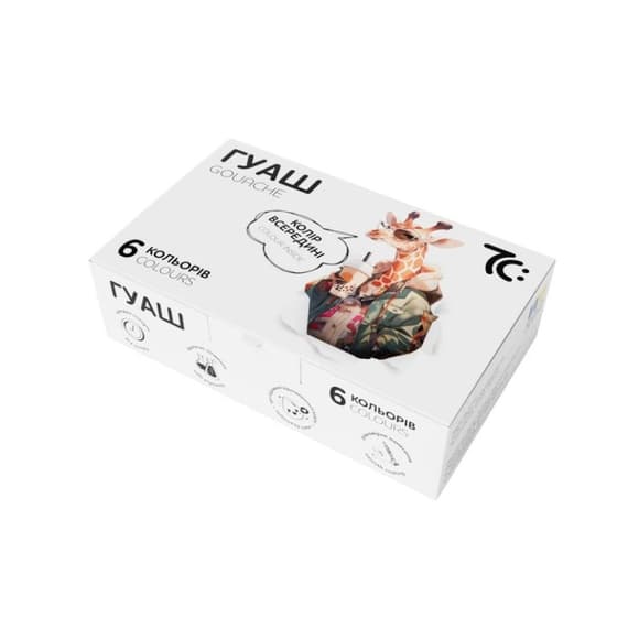  Детские гуашевые краски 7C20602, 6 цветов по 16 мл