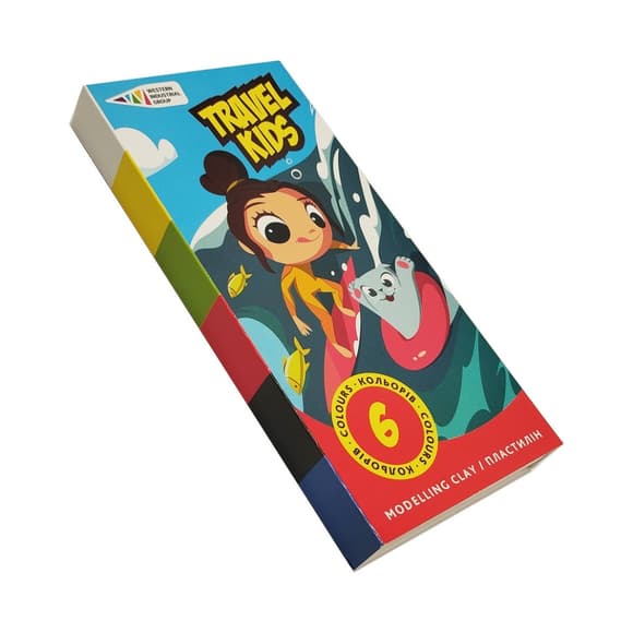 Детский пластилин "Travel Kids" 331008/TK восковый, 6 цветов по 12 г